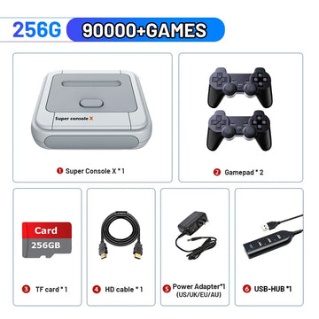 Game Box Super Console X: Elevate Your Gaming Experience with 90,000 Games, 50 Emulators, and Dedicated Controllers for PS1/PSP/MAME/DC